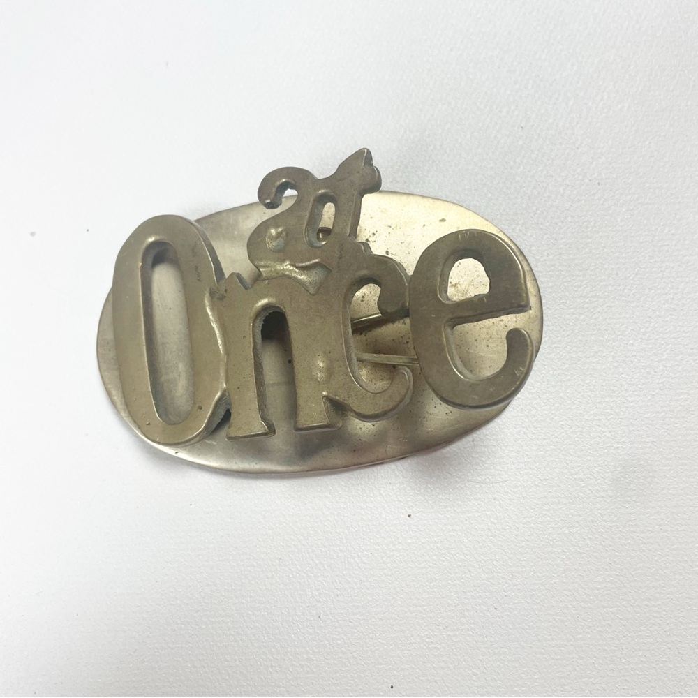 LEONARD Solid Brass “At Once” Desk Paperweight 5.5in Felt Base Taiwan Home Decor